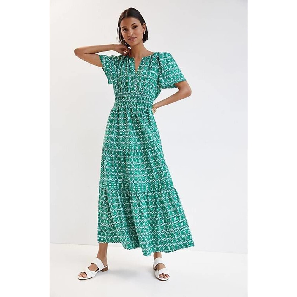 Anthropologie Green Maxi Dress